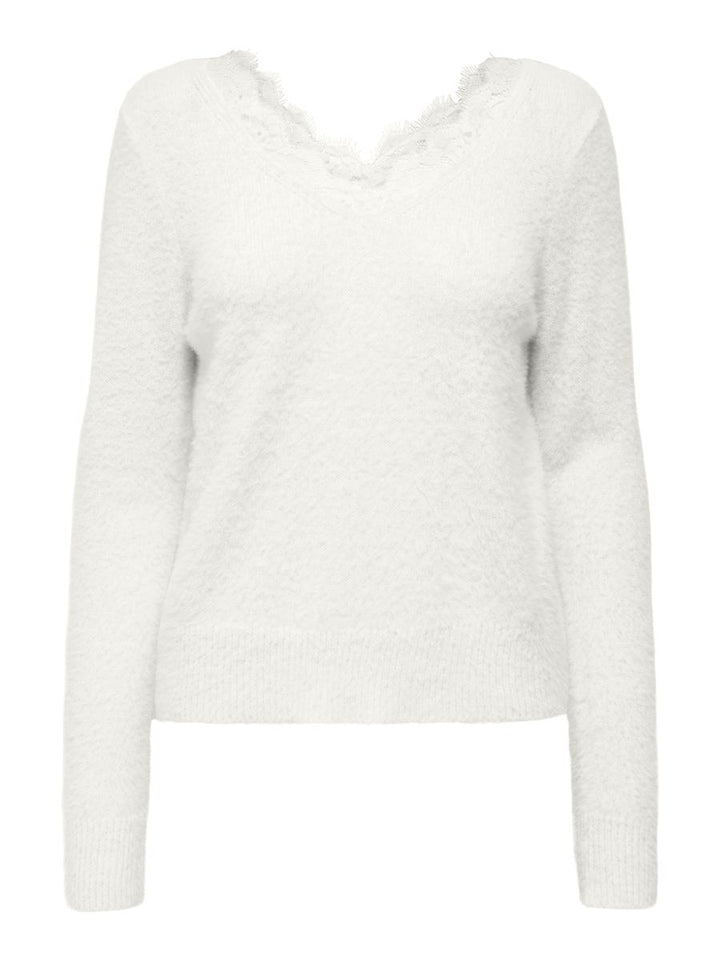 ONLPIUMO LS LACE V-NECK CS KNT
