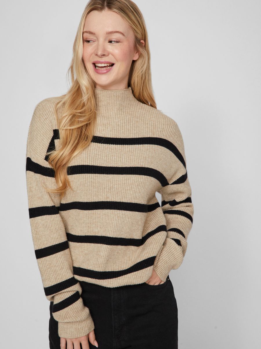 VIRIL MOCKNECK L/S  KNIT RIB TOP 2- NOOS