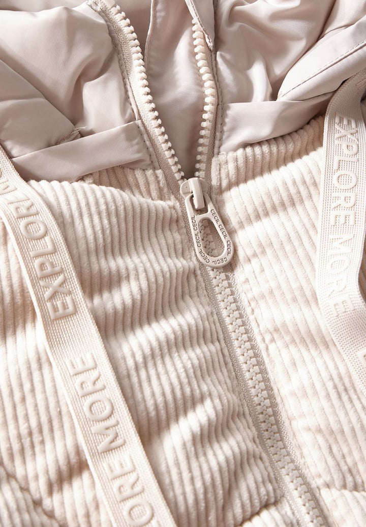 Cord-Mix Puffer Jacke