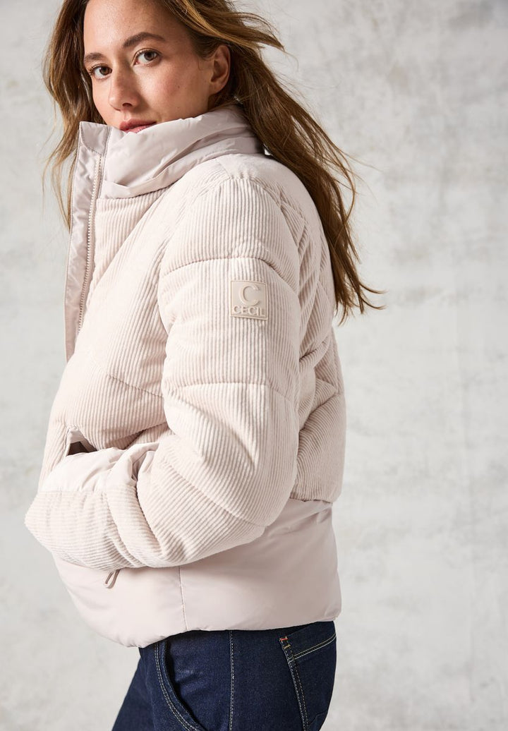 Cord-Mix Puffer Jacke