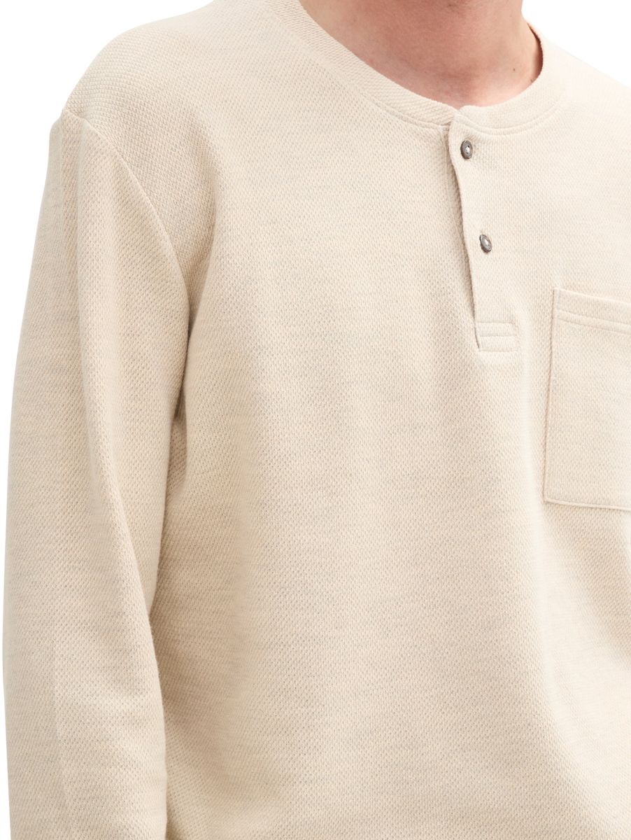 Henley Langarmshirt mit Struktur