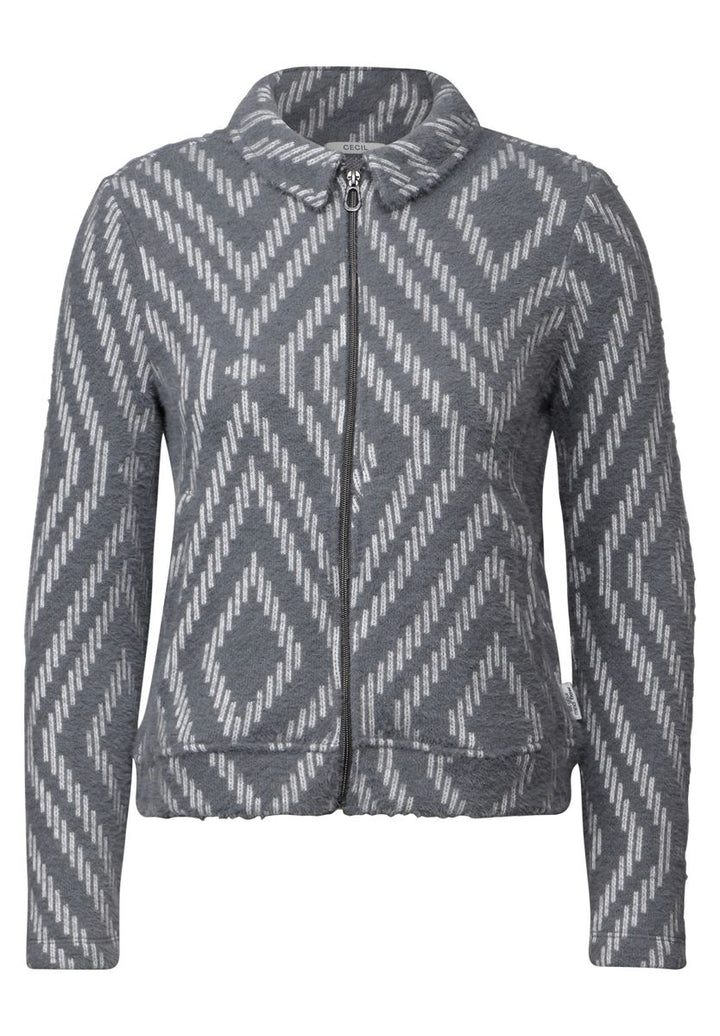 Federgarn-Cardigan mit Print