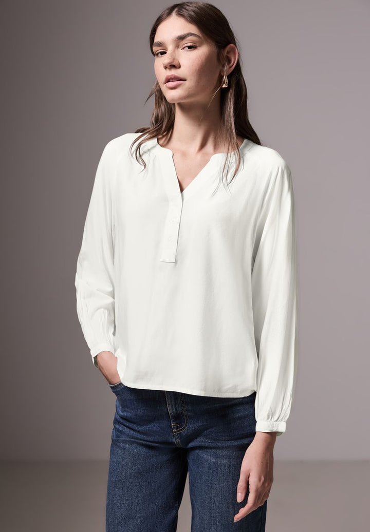 Raglan-Bluse in Unifarbe