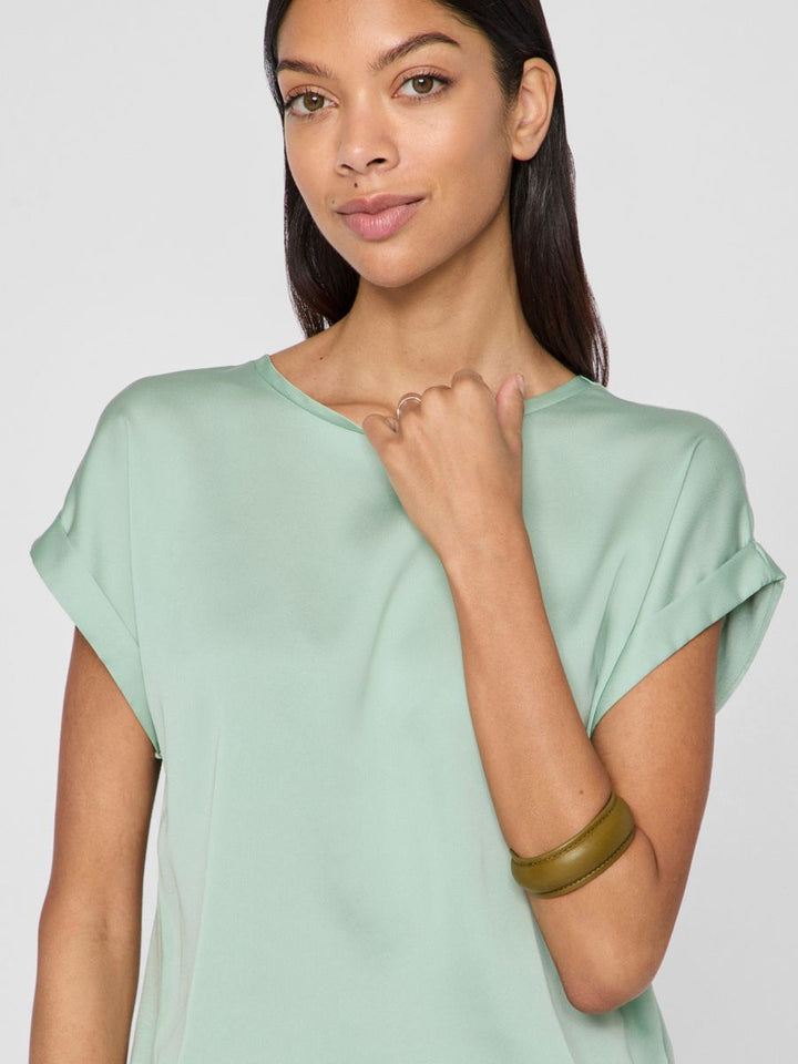 VIELLETTE S/S SATIN TOP - NOOS