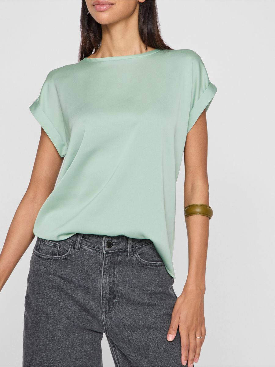 VIELLETTE S/S SATIN TOP - NOOS