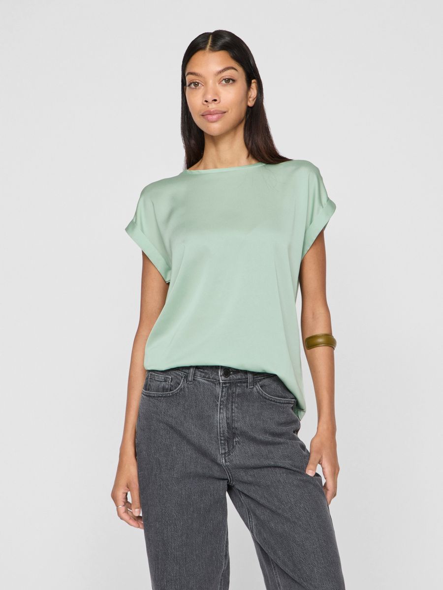 VIELLETTE S/S SATIN TOP - NOOS