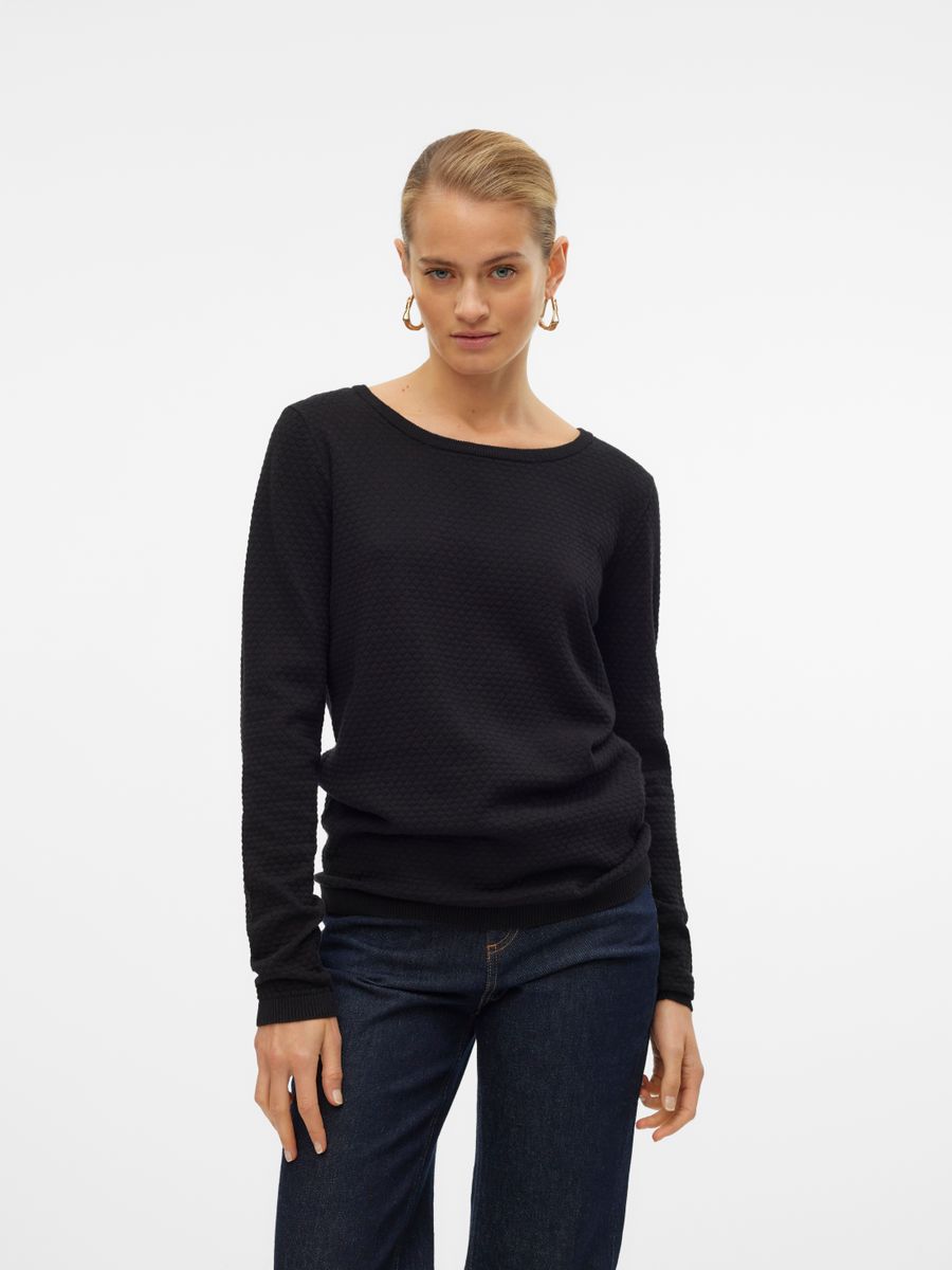 VMCARE STRUCTURE LS O-NECK BLOU NOOS