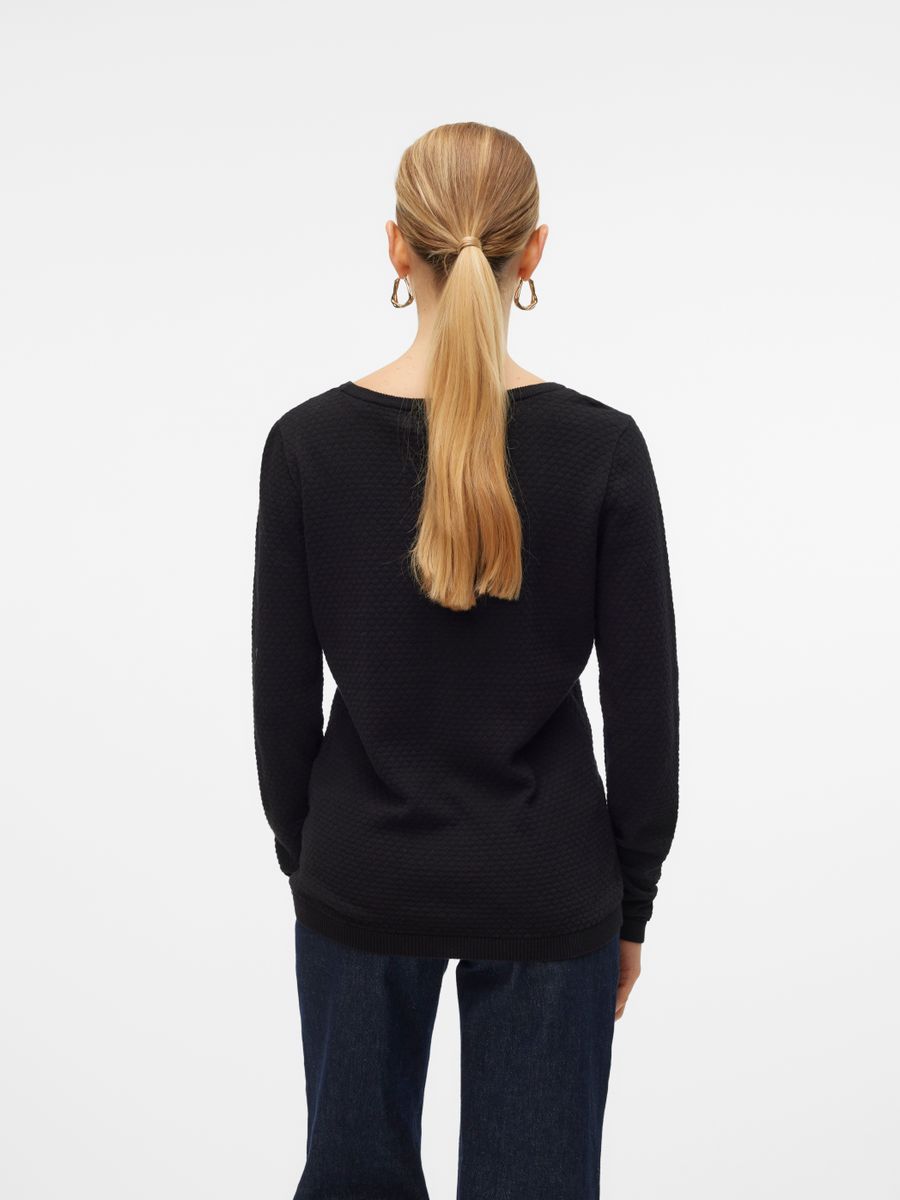 VMCARE STRUCTURE LS O-NECK BLOU NOOS