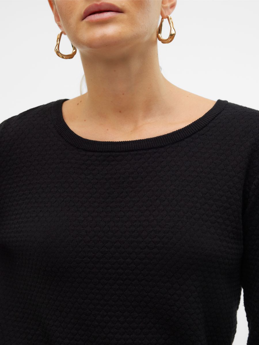 VMCARE STRUCTURE LS O-NECK BLOU NOOS