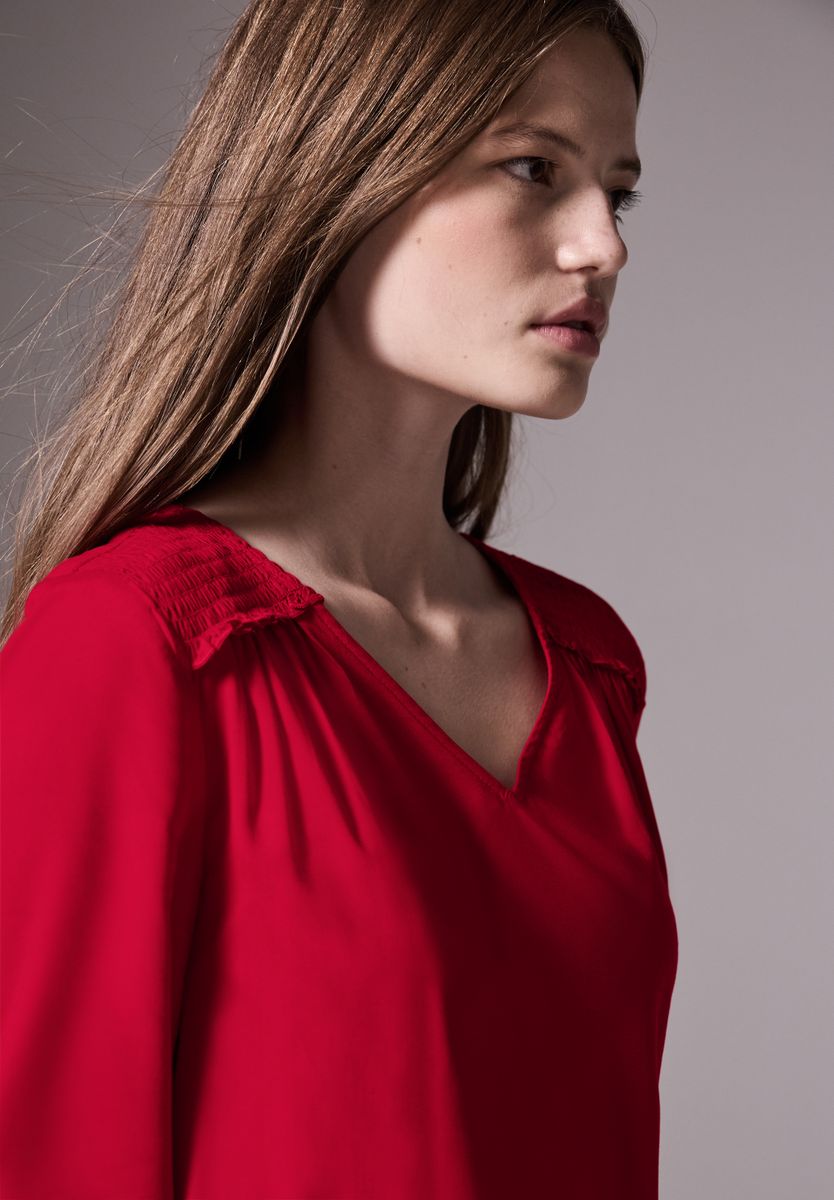 Bluse mit Smock-Detail