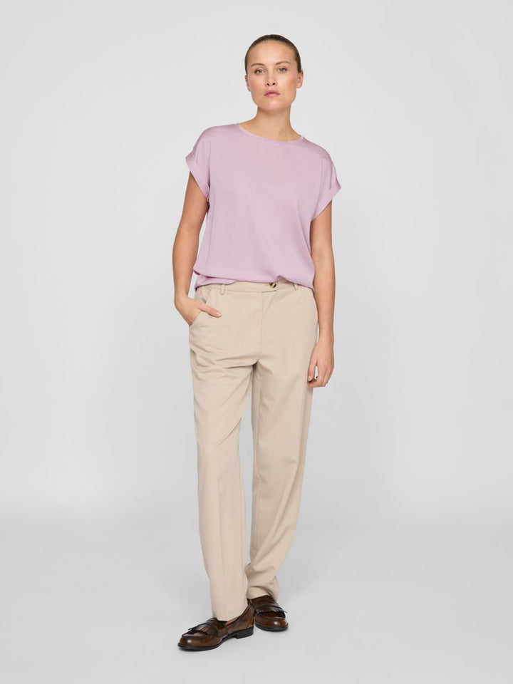 VIELLETTE S/S SATIN TOP - NOOS