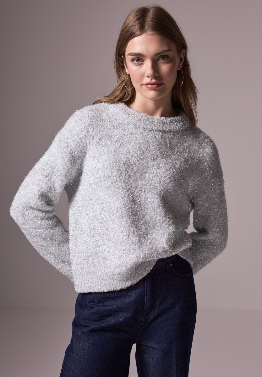 Schimmernder Pullover