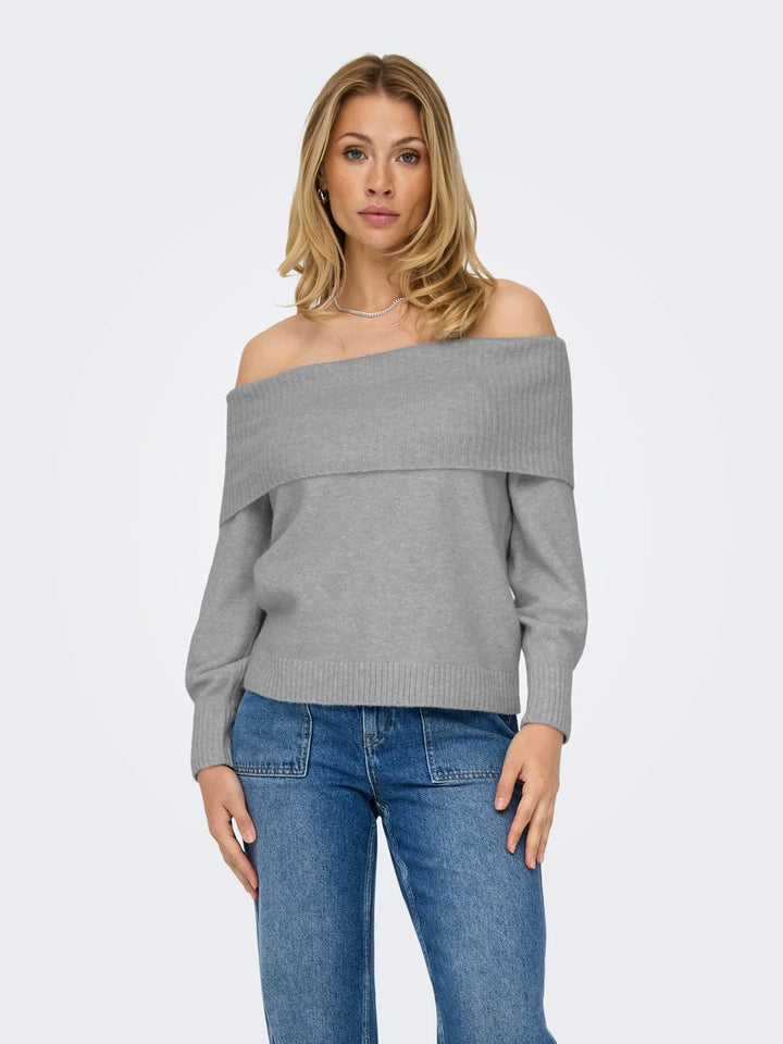 ONLJEANETT LIFE L/S OFF SHOULDER RP KNT