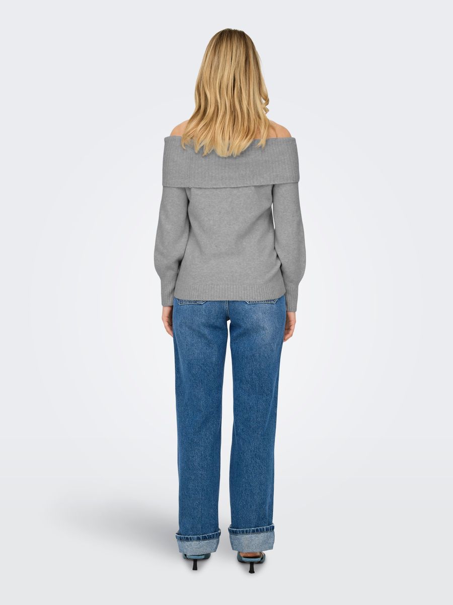 ONLJEANETT LIFE L/S OFF SHOULDER RP KNT