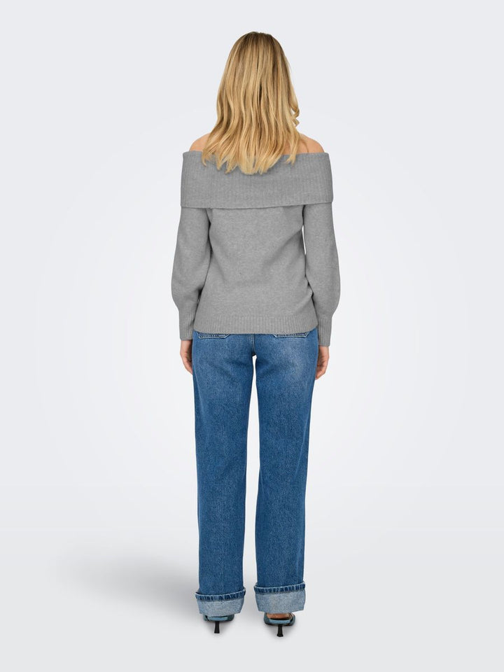 ONLJEANETT LIFE L/S OFF SHOULDER RP KNT