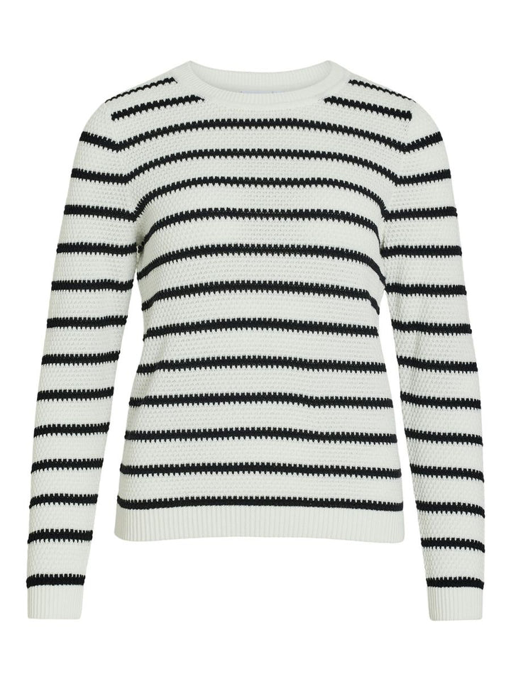 VIDALO O-NECK L/S STRIPE KNIT TOP- NOOS