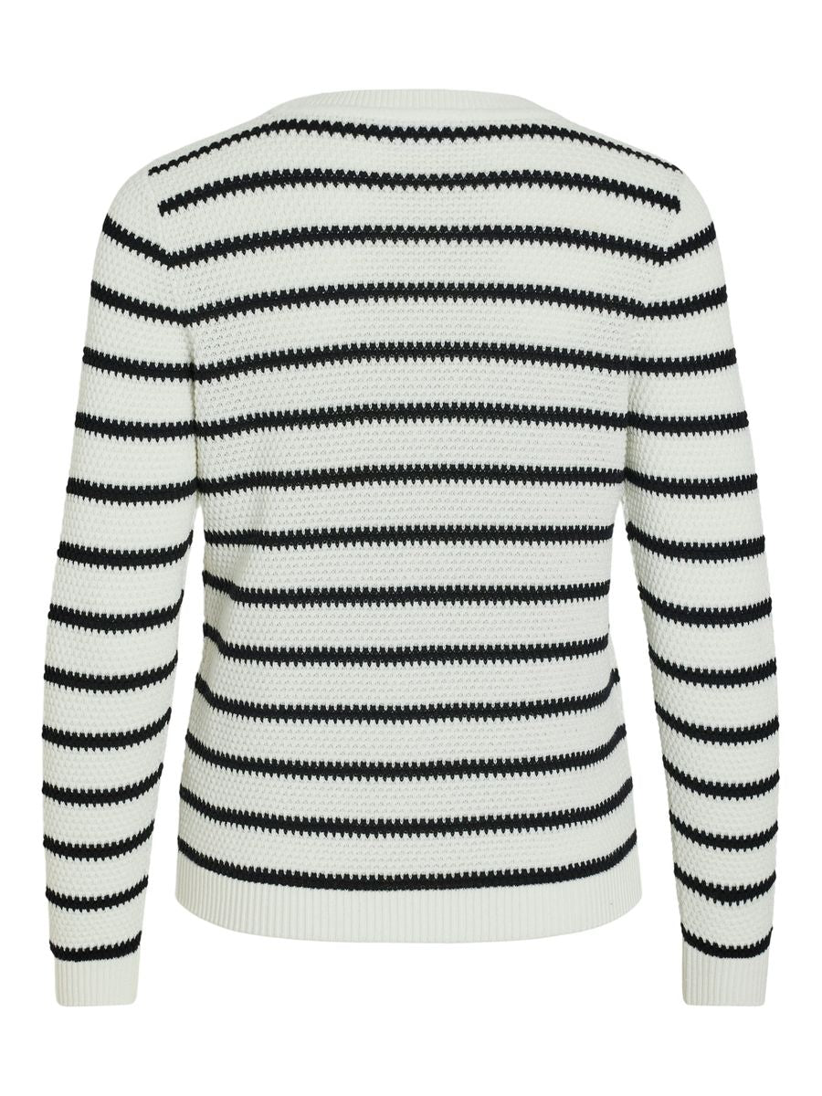 VIDALO O-NECK L/S STRIPE KNIT TOP- NOOS