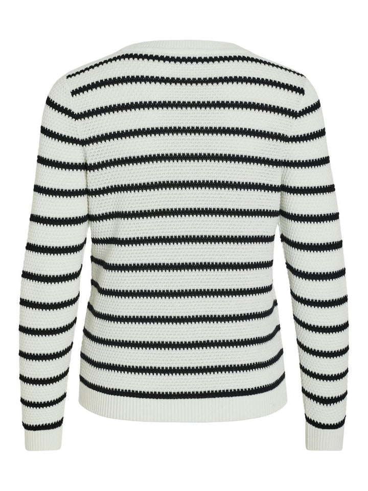 VIDALO O-NECK L/S STRIPE KNIT TOP- NOOS