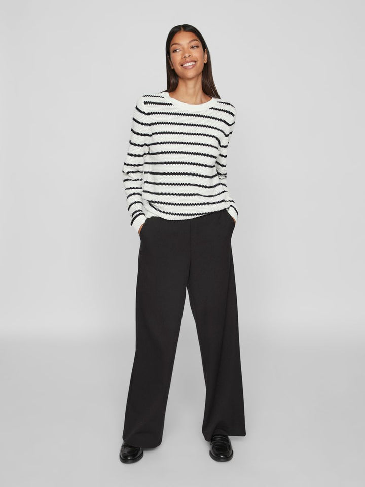 VIDALO O-NECK L/S STRIPE KNIT TOP- NOOS