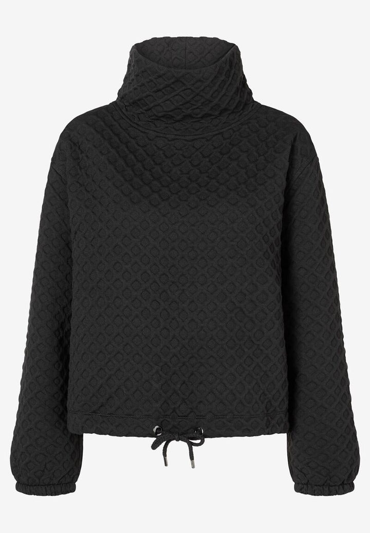 Struktur-Sweatshirt mit hohem Kragen  schwarz  Herbst-Kollektion