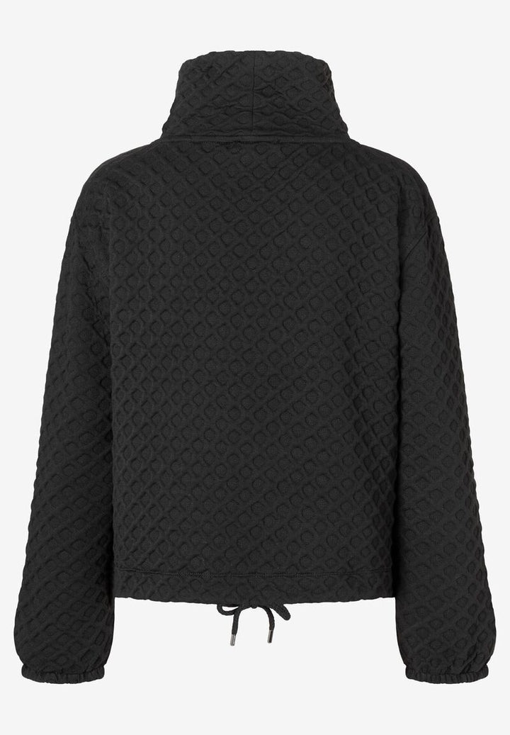 Struktur-Sweatshirt mit hohem Kragen  schwarz  Herbst-Kollektion
