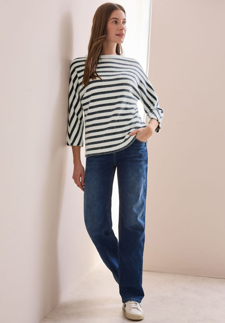 Gestreiftes Federgarn Shirt