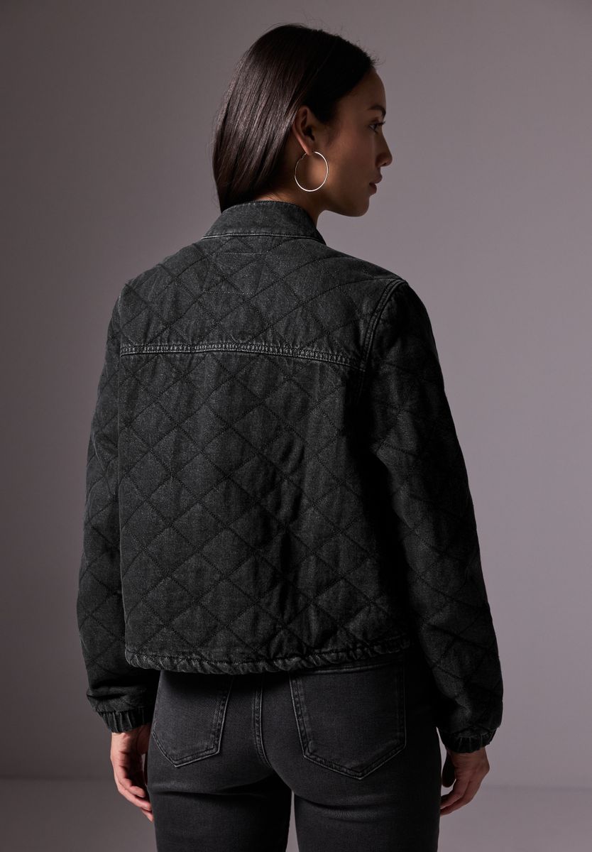 Jeansjacke in Stepp-Optik