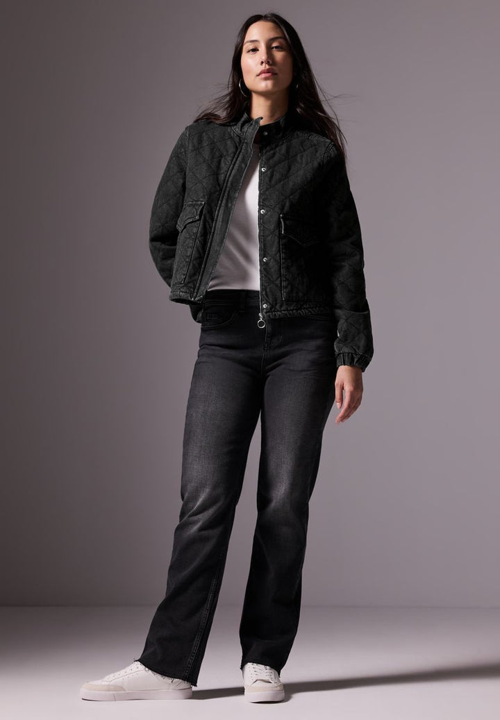 Jeansjacke in Stepp-Optik