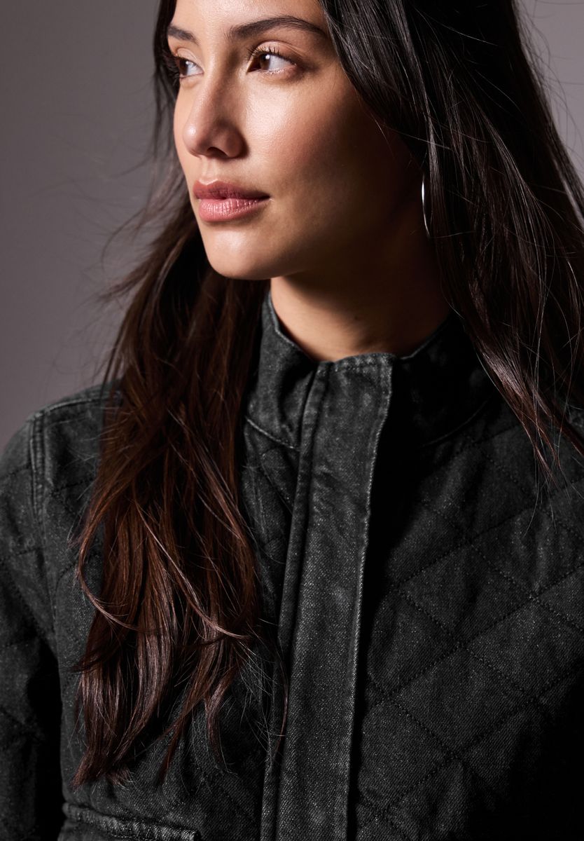 Jeansjacke in Stepp-Optik