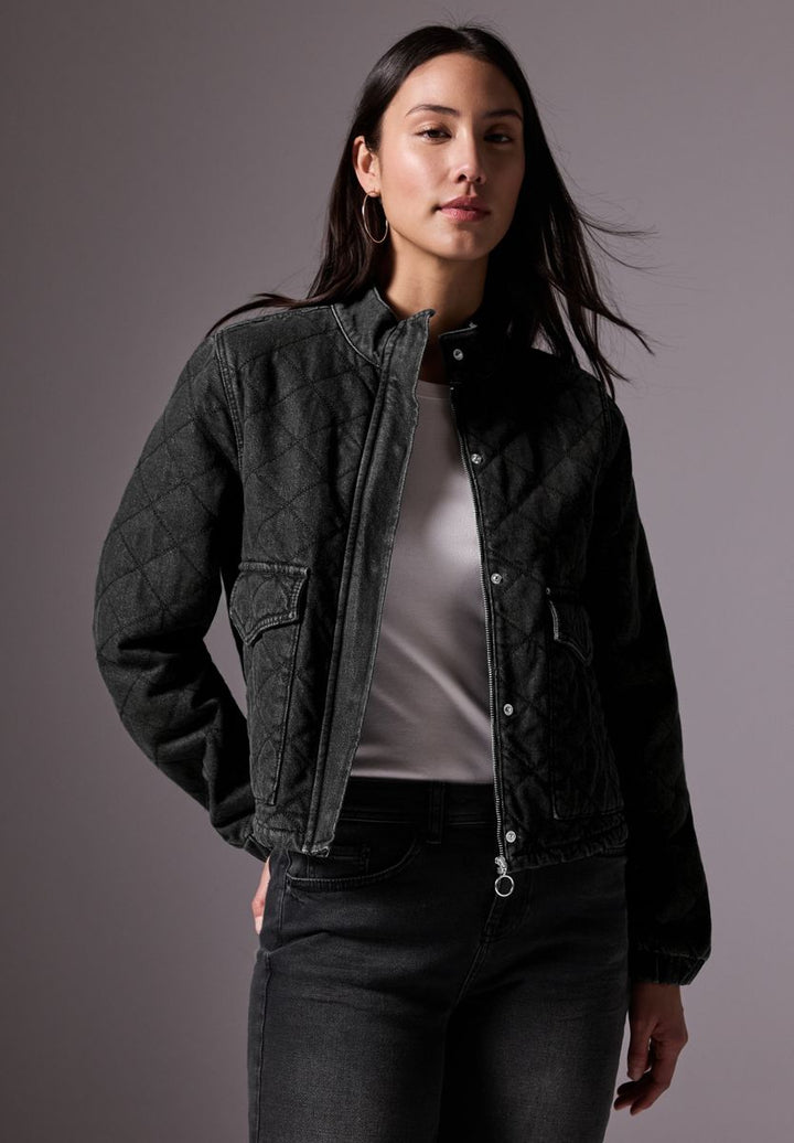 Jeansjacke in Stepp-Optik