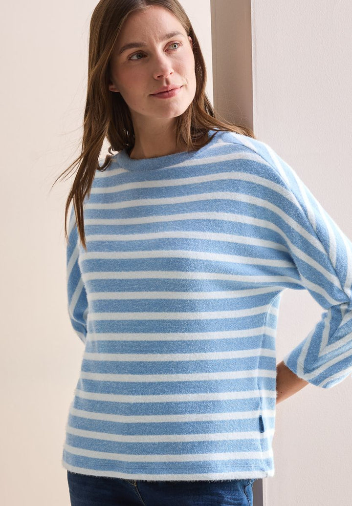 Gestreiftes Federgarn Shirt