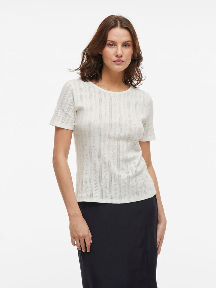 VIKASSIE S/S POINTELLE TOP - NOOS