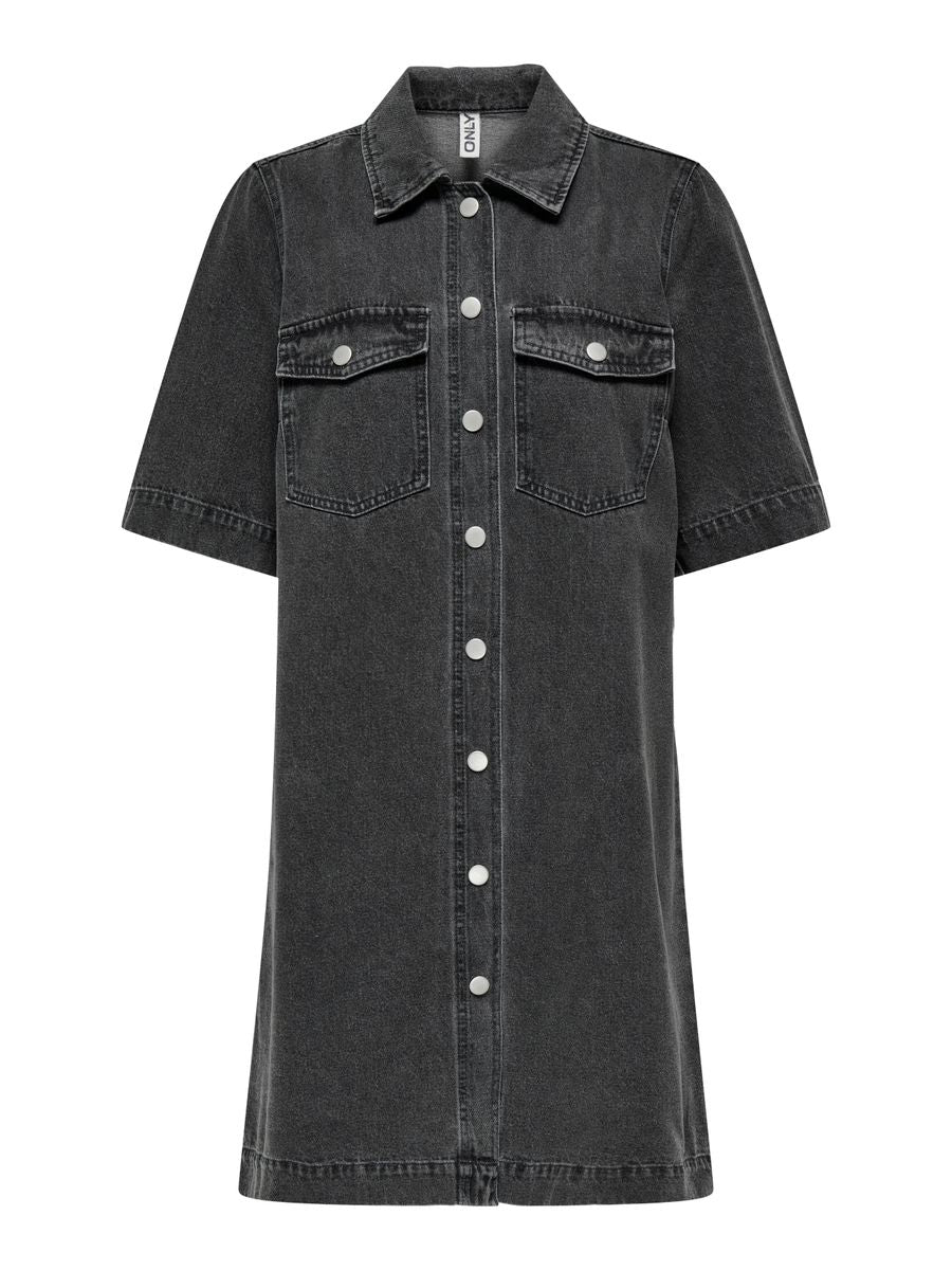 ONLBELLE S/S BUTTON DRESS DNM GUA NOOS