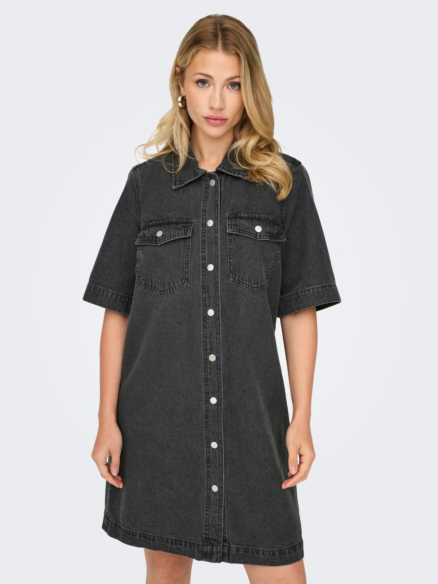 ONLBELLE S/S BUTTON DRESS DNM GUA NOOS