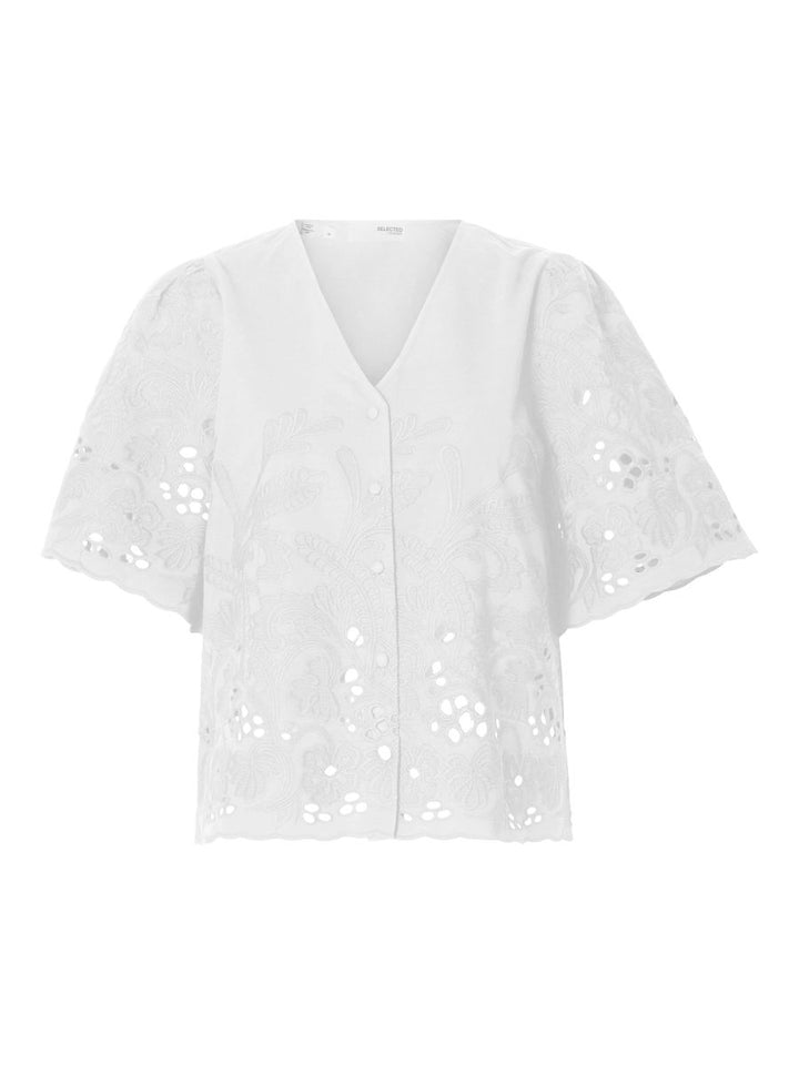 SLFDAHLIA SS BRODERI SHIRT NOOS