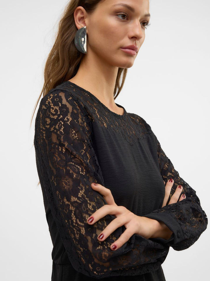 VMALVA LACE LS SHORT DRESS PA WVN GA
