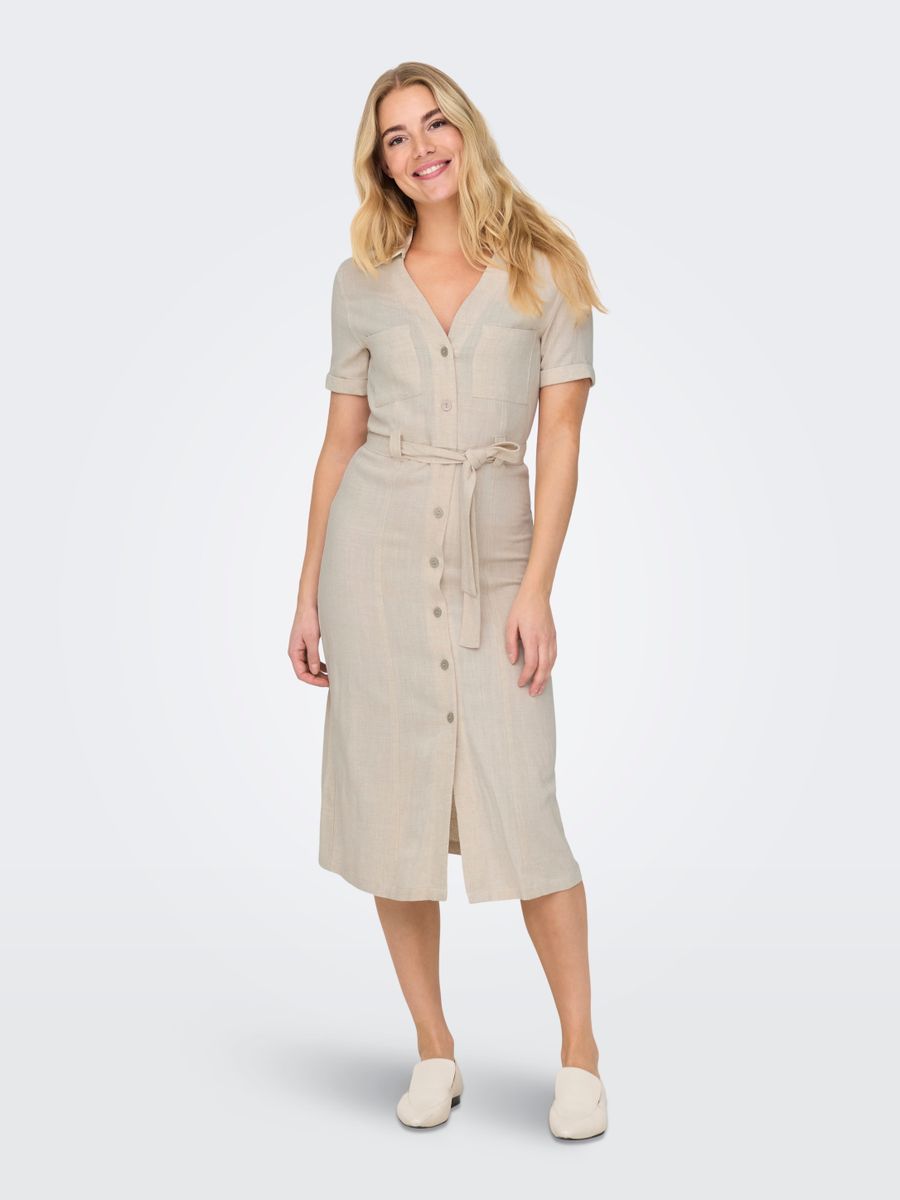 ONLSIESTA SS LIN BL SHIRT DRESS PNT NOOS