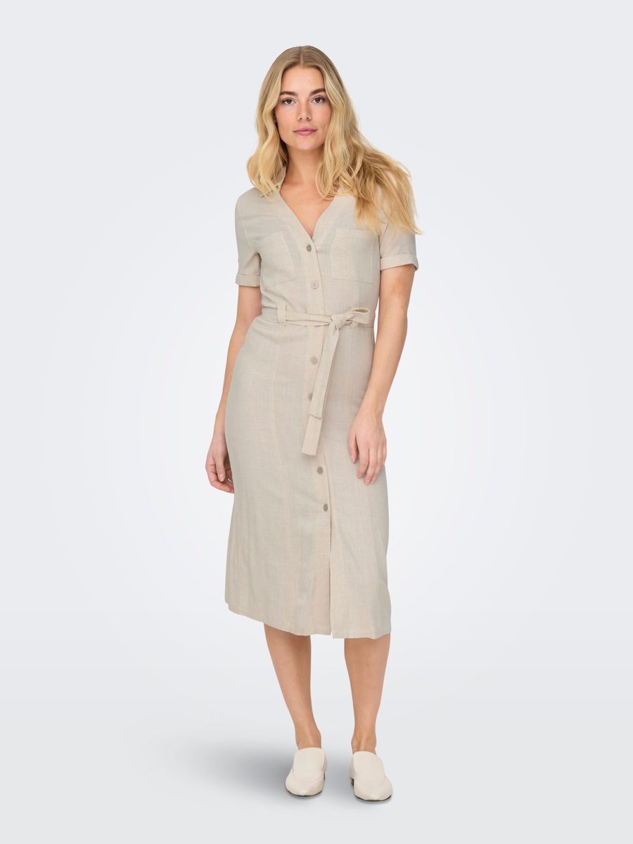 ONLSIESTA SS LIN BL SHIRT DRESS PNT NOOS