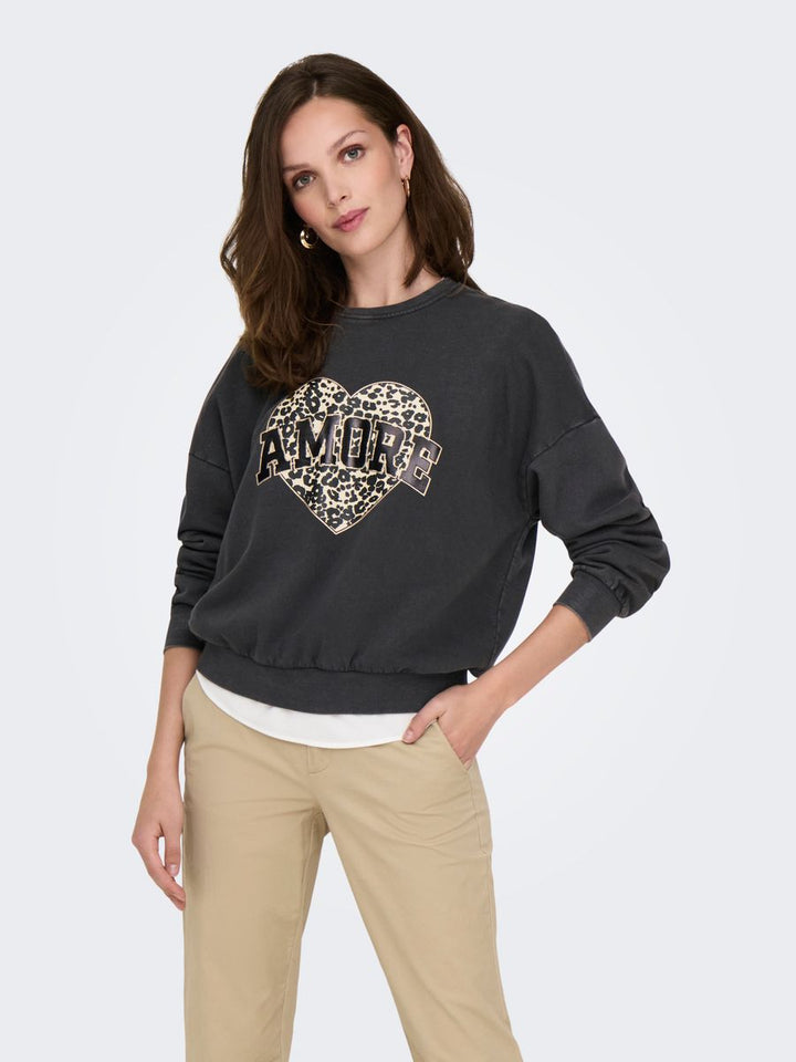 ONLLAUREN LIFE L/S ANIMAL O-NECK CC SWT