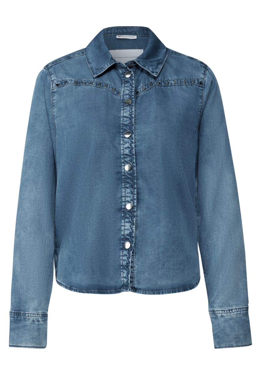 Jeansbluse mit Nieten