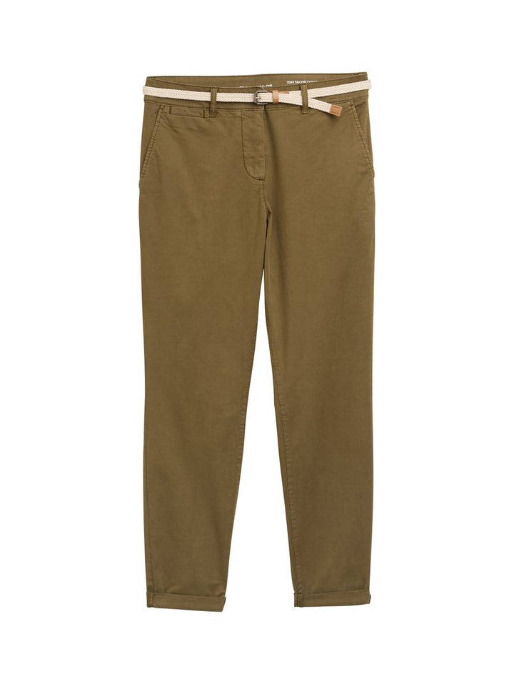 Slim Chino Hose mit Gürtel