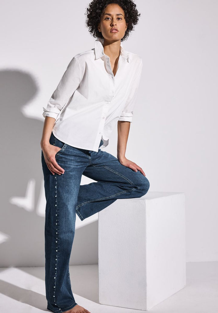 Wide Leg Jeans mit Nieten