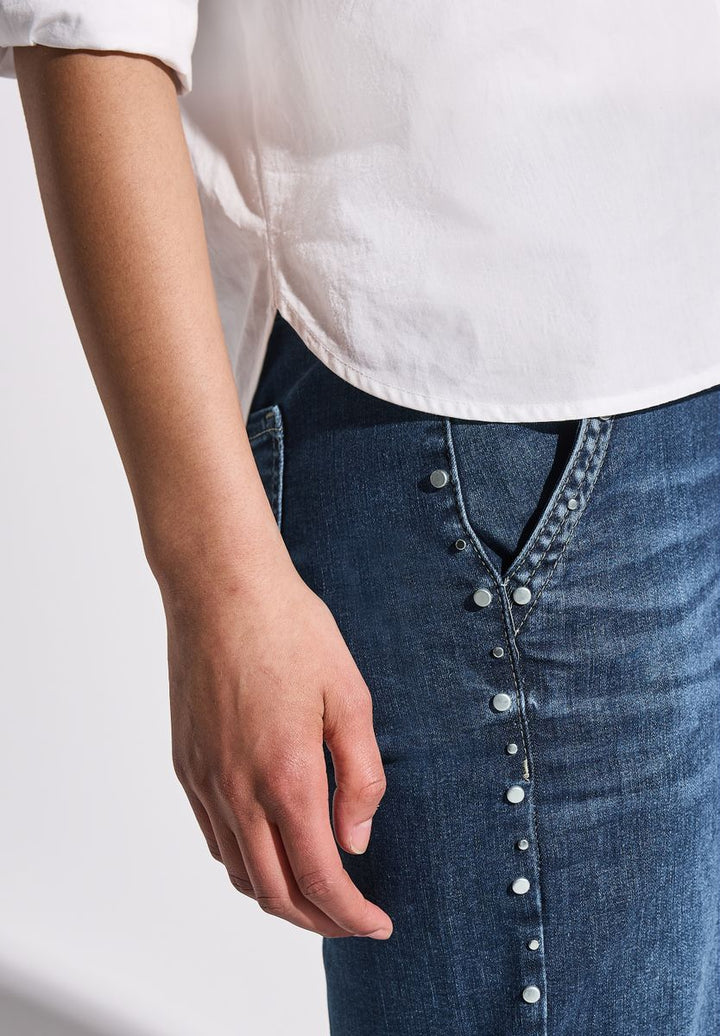 Wide Leg Jeans mit Nieten