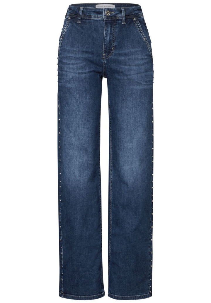 Wide Leg Jeans mit Nieten