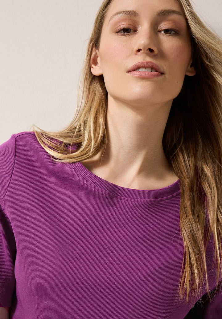 Basic Rippstruktur T-Shirt