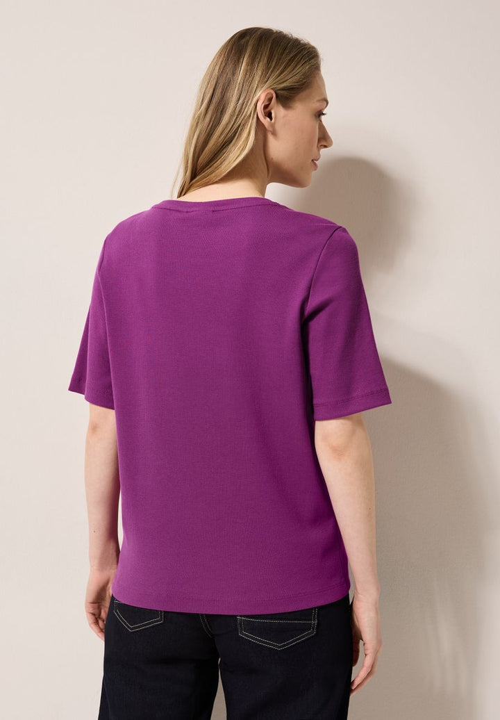 Basic Rippstruktur T-Shirt
