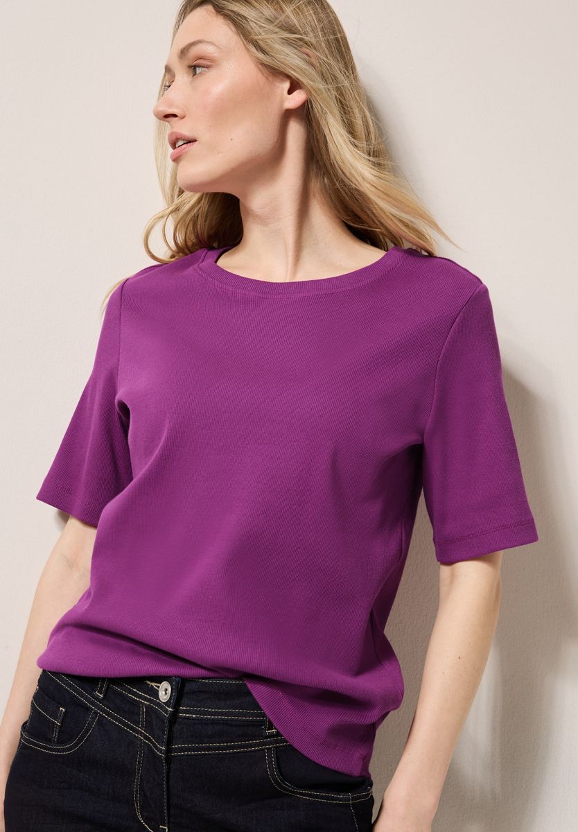 Basic Rippstruktur T-Shirt