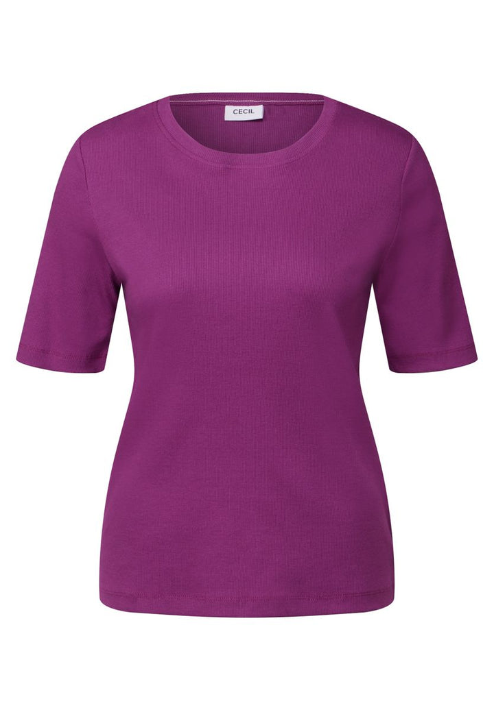 Basic Rippstruktur T-Shirt