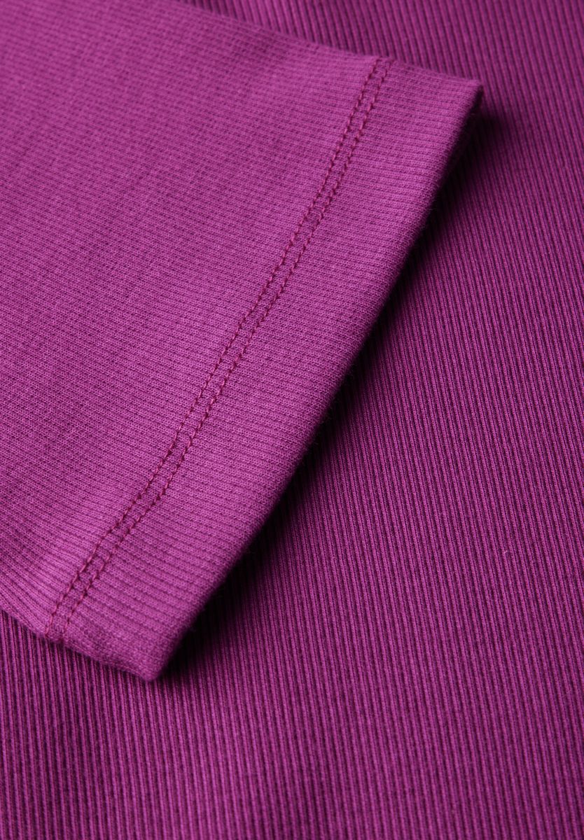 Basic Rippstruktur T-Shirt