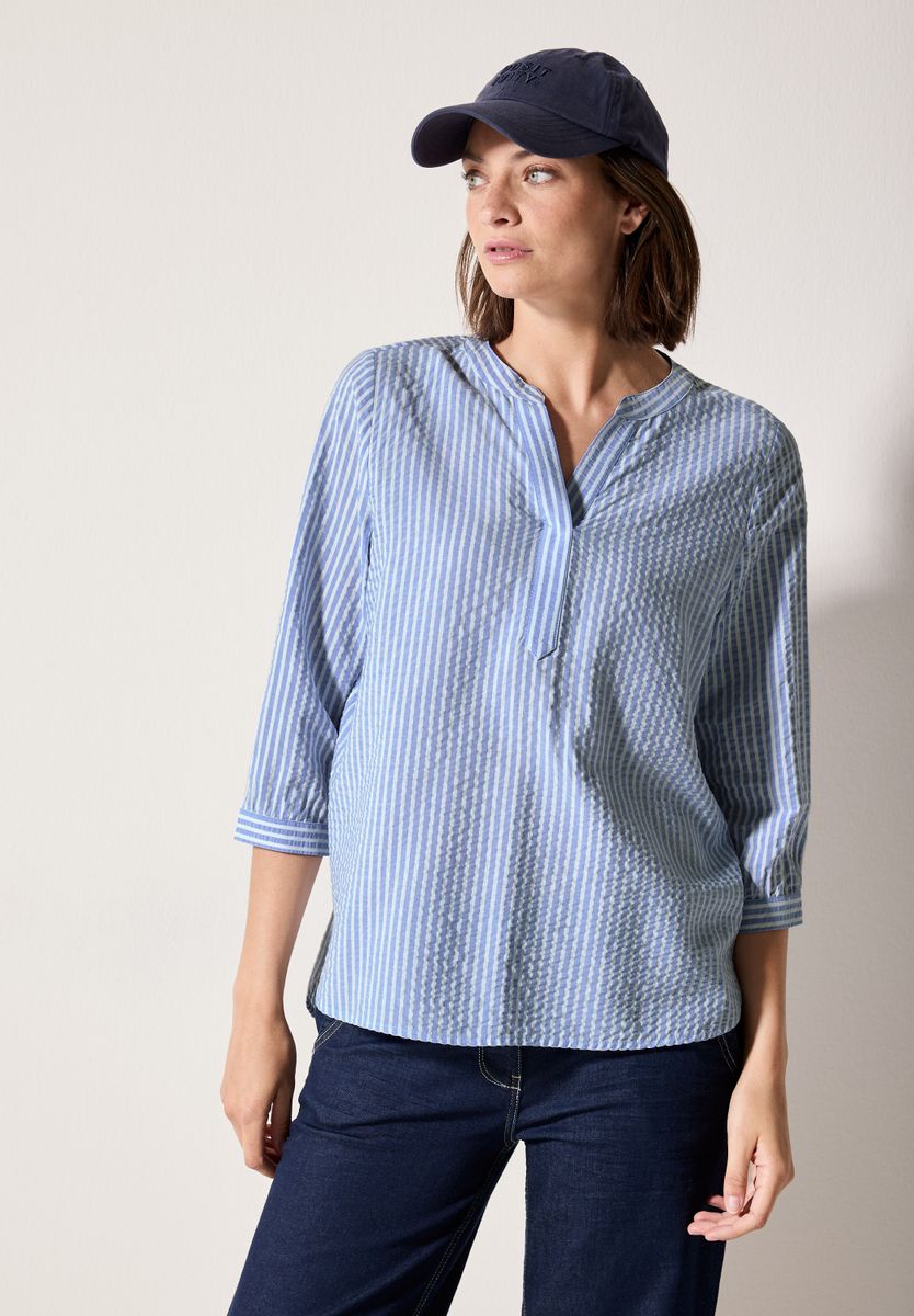 Gestreifte Seersucker Bluse